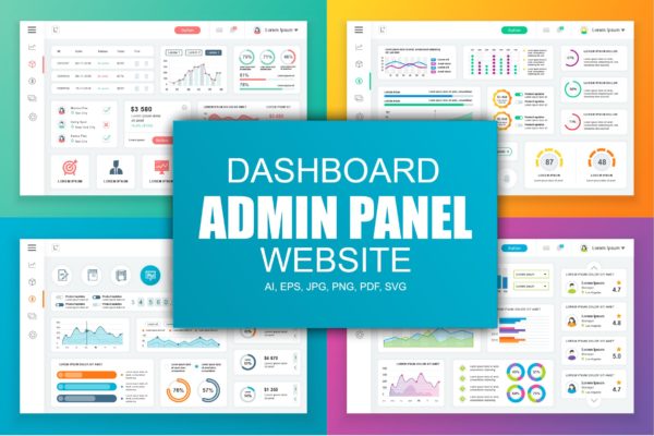 网站管理后台&数据统计系统界面UI设计蚂蚁素材精选素材v5 Dashboard Admin Panel Template
