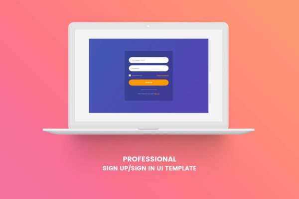 网站注册登录界面设计PSD模板v01 Sign Up / Sign In PSD Template V01
