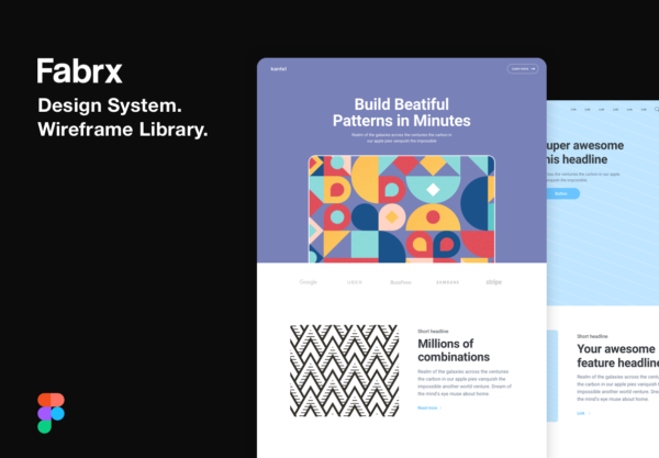 第一素材下午茶：创意现代的网站页面设计线框图Fig模板