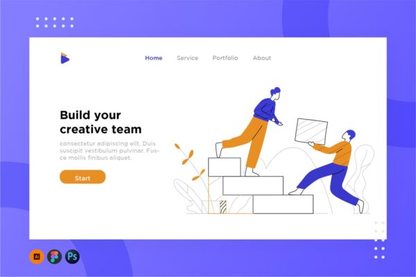 网站设计团队协作蚂蚁素材精选概念插画素材 Team work illustration for website 1.3