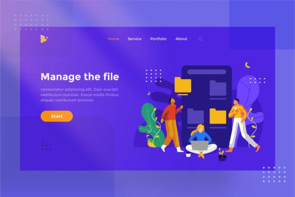 文件&文件夹管理主题网站设计蚂蚁素材精选概念插画素材 Manage the file and folder illustration 1.4
