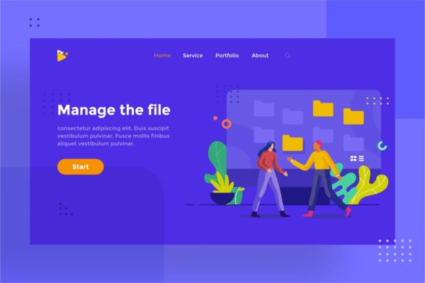 文件夹&文件管理蚂蚁素材精选概念插画设计素材v1.2 Manage the file and folder illustration 1.2