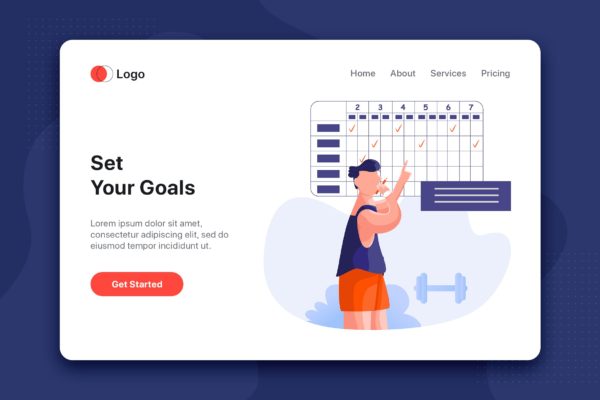 目标设定矢量蚂蚁素材精选概念插画设计素材 Set your Goals Illustration concept