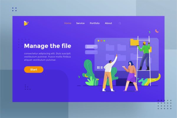 文件夹&文件管理蚂蚁素材精选概念插画设计素材v1.3 Manage the file and folder illustration 1.3