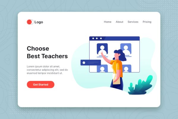 网络课堂矢量蚂蚁素材精选概念插画设计素材v2 Online E-learning Illustration concept