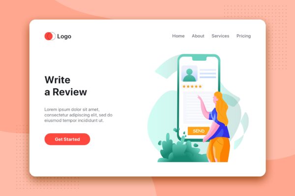 网购评价矢量蚂蚁素材精选概念插画设计素材 Write a review Illustration concept