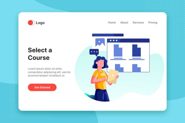 网络课堂矢量第一素材精选概念插画设计素材v1 Online E-learning Illustration concept