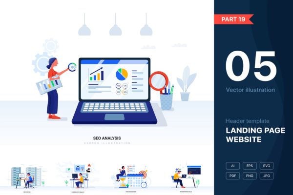 技术主题网站设计矢量插画素材集v19 [Part 19] Technology Vector Illustration Set