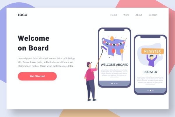 入职主题网站设计矢量插画素材 Onboarding Design