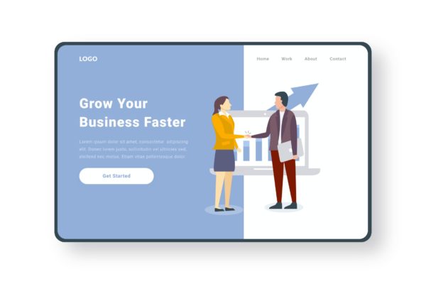 业务发展主题网站设计矢量插画素材 Grow Your Business