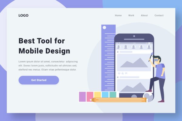 APP应用设计主题网站着陆页设计模板 Mobile Design