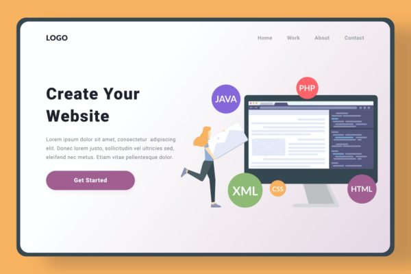 代码编程主题网站设计矢量插画素材 Web Design