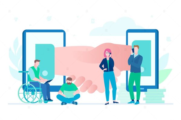 在线业务主题扁平风矢量插画素材 Online business – flat design style illustration