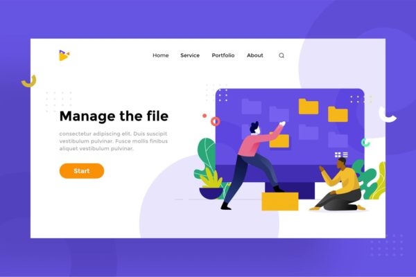 文件&文件夹管理主题矢量插画素材v1.6 Manage the file and folder Illustration 1.6