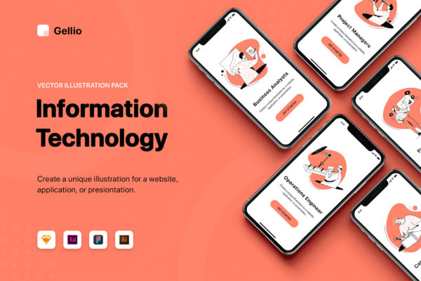 第一素材下午茶：信息技术主题矢量插画合集