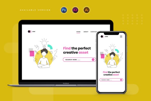 响应式网站搜索着陆页设计模板 Search – Banner & Landing Page