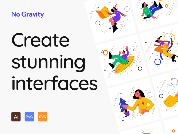 第一素材下午茶：多彩的人物元素矢量网站设计插画合集