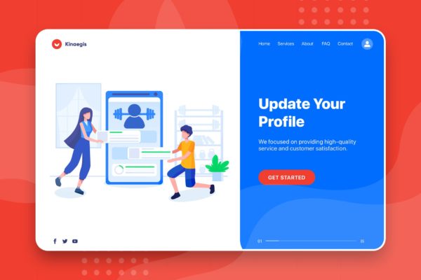网站Banner&着陆页设计用户资料更新主题第一素材精选概念插画素材 Update Your Profile – Banner & Landing Page