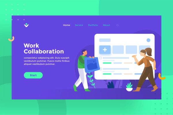 网站设计工作协作蚂蚁素材精选概念插画素材 Work Collaboration Illustration 1.3