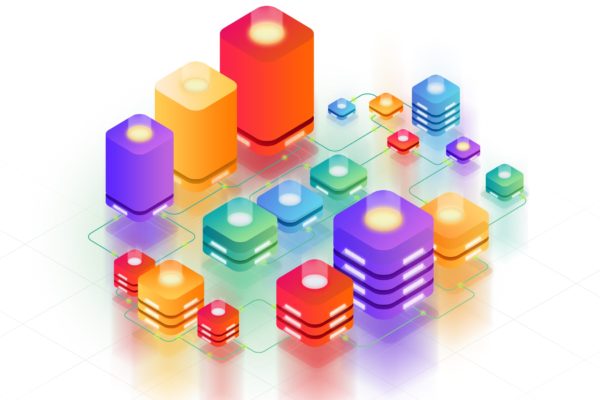 服务器集群主题等距第一素材精选概念插画v1 Isometric Server Concept