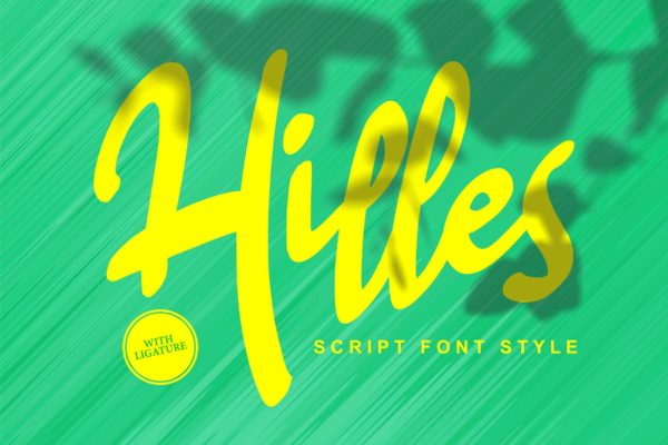 海报/Logo/包装设计英文书法字体蚂蚁素材精选 Hilles | Script Font Style