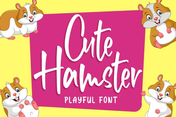 俏皮可爱风格英文手写装饰字体蚂蚁素材精选 Cute Hamster – Playful Font