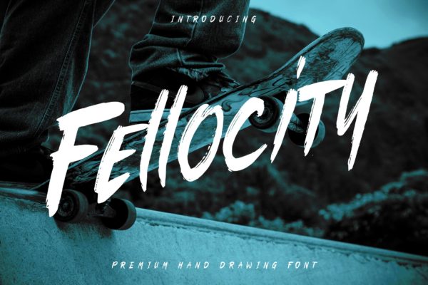 城市生活方式设计英文装饰笔刷字体蚂蚁素材精选 Fellocity – Urban Brush Font