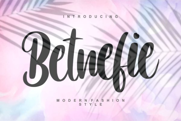 现代时尚风格英文书法字体第一素材精选 Betnefie | Modern Fashion Style Font
