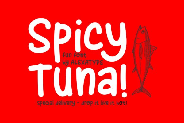 可爱风格英文儿童字体第一素材精选下载 Spicy Tuna – Fun Children Font