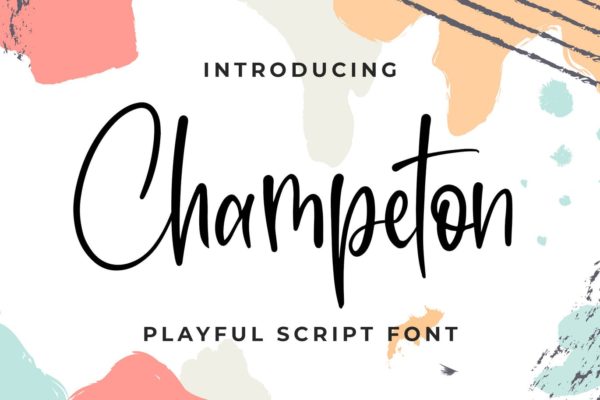俏皮流畅风格英文书法字体蚂蚁素材精选 Champeton – Playful Script Font