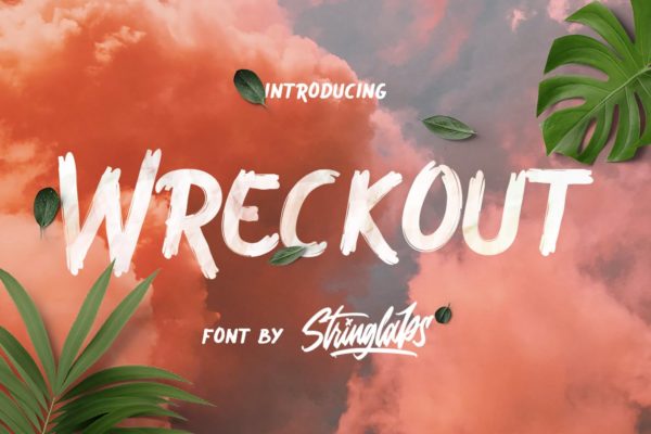 英文装饰艺术笔刷字体蚂蚁素材精选 Wreckout – Decorative Brush Font