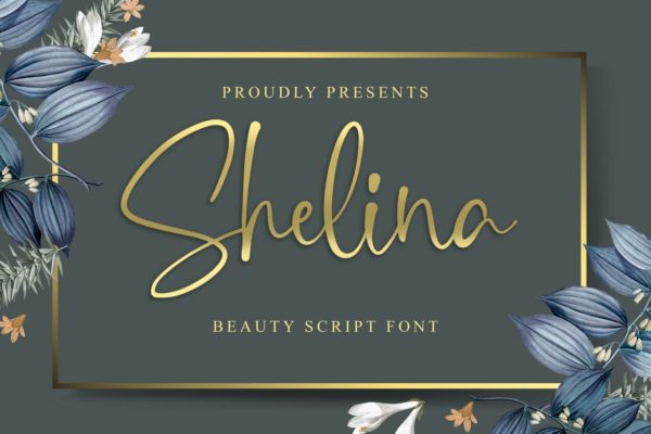 英文连笔书法字体蚂蚁素材精选 Shelina Beauty Script Font