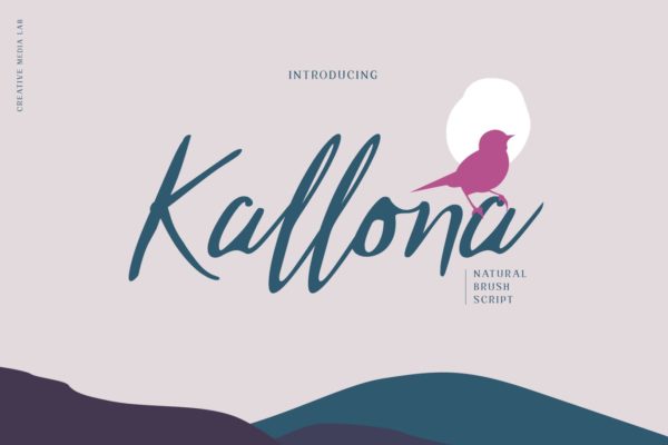 英文画笔书法字体第一素材精选 Kallona – Natural Brush Script font