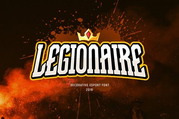 电子竞技游戏风格英文衬线字体蚂蚁素材精选 Legionaire – Font