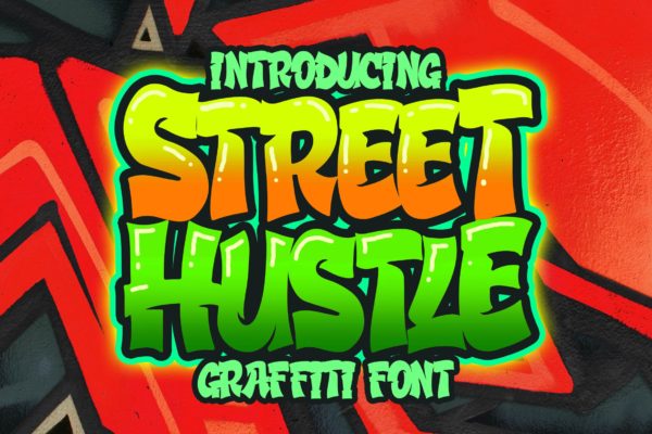街头涂鸦艺术风格英文装饰字体蚂蚁素材精选 Street Hustle – Graffiti Font