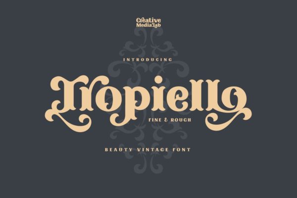 复古风格精美英文衬线装饰字体蚂蚁素材精选下载 Tropiello Font