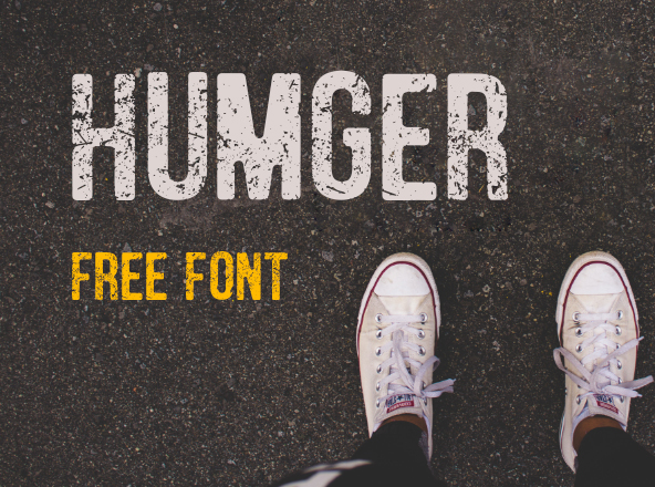 旧派风格速写大写字母英文装饰字体第一素材精选 Humger Free Font