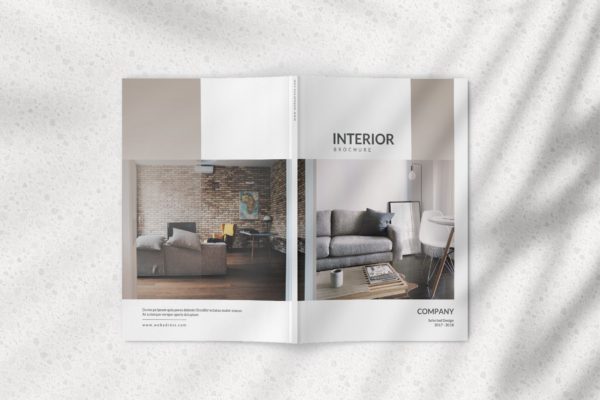 杂志封面封底设计效果图样机第一素材精选 Magazine Mockup with Realistic Natural Shadow