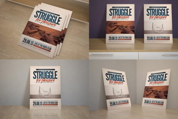 逼真传单设计图展示样机蚂蚁素材精选模板 Realistic Flyer Mock Up