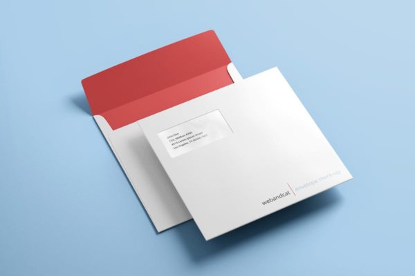 方形信封设计图样机第一素材精选模板 Square Envelope Mock-up