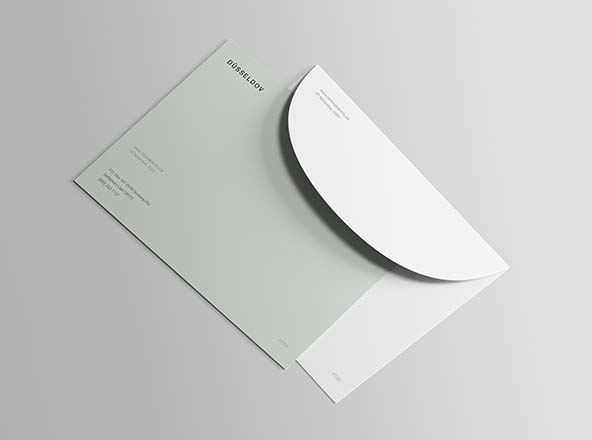 明信片＆信封排版设计效果图样机蚂蚁素材精选 Postcard with Envelope Mockup