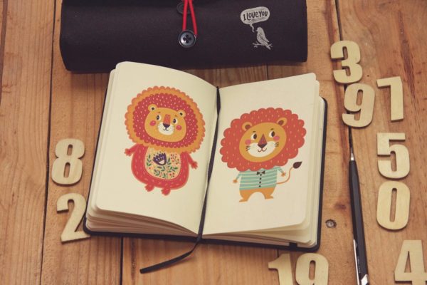 日记本笔记本素描作品预览样机蚂蚁素材精选模板v1 Journal Diary Notebook Sketch View