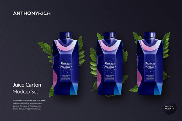 高品质的时尚高端果汁酸奶牛奶包装设计VI样机展示模型mockups