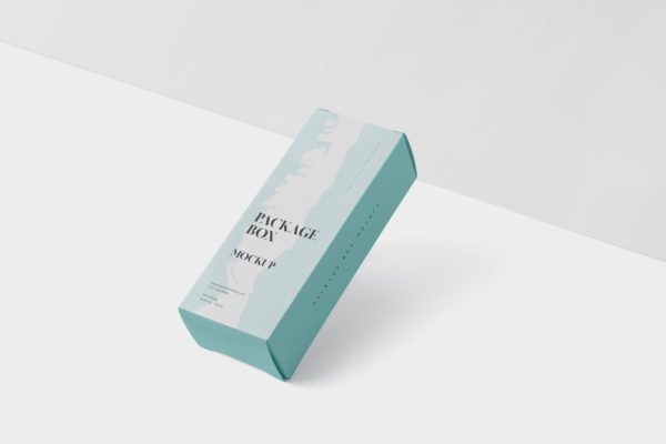 简约风多用途产品包装纸盒设计效果图第一素材精选 Package Box Mock-Up – High Rectangle Shape