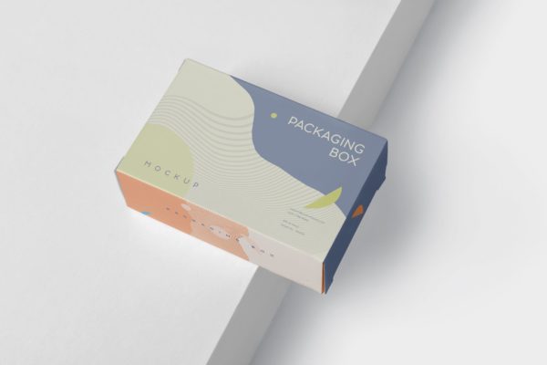 扁平矩形产品包装盒效果图第一素材精选 Package Box Mockup – Slim Rectangle Shape