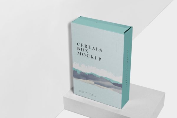 大尺寸麦片盒包装外观设计蚂蚁素材精选 Cereals Box Mockup – Big Size in Rectangular Shape