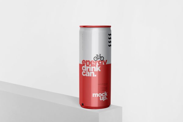 能量饮料易拉罐罐头外观设计第一素材精选模板 Energy Drink Can Mock-Up – 250 ml
