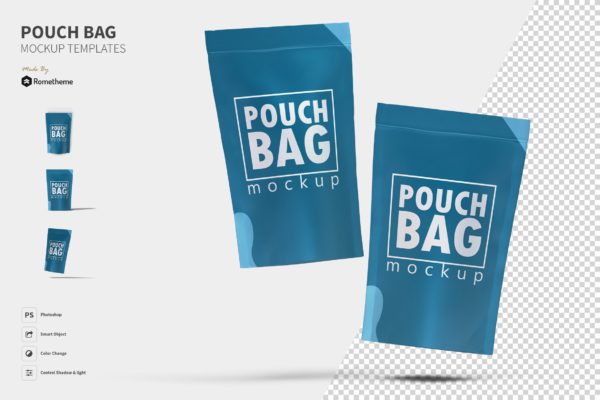 自封袋包装外观设计图蚂蚁素材精选 Pouch Bag – Mockup FH