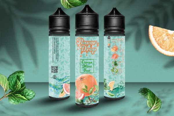 电子烟烟油瓶外观设计效果图第一素材精选模板 Chubby Gorilla 60ml Vape Liquid Bottle Mockup