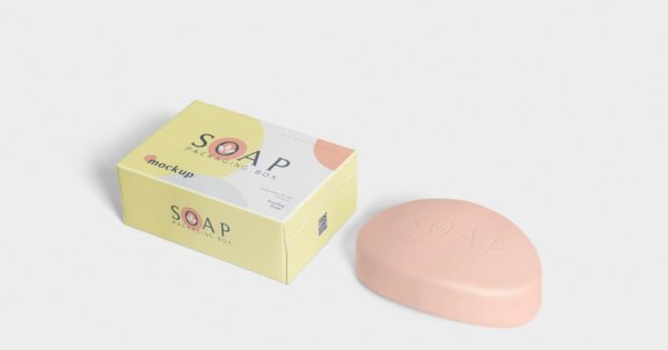 肥皂&包装盒设计效果图第一素材精选 Packaging Box & Soap Mockup